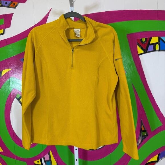 L.L. Bean, MustardYellow Fleece Zip Up Sweater. Size Large. Excellent condition! - Picture 1 of 5